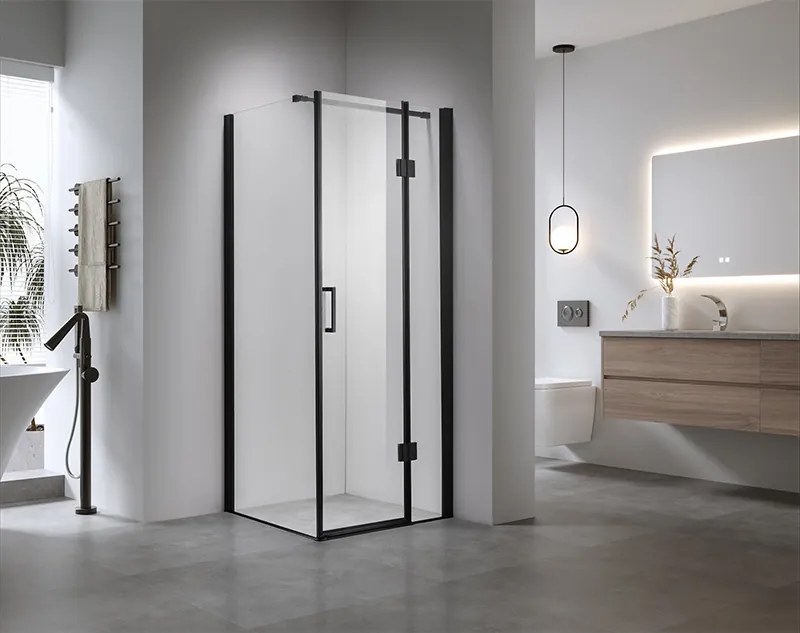 BPS-koupelny Štvorcový sprchovací kút ZES KZ1390B BL 90x90 čierna/transparent - bez vaničky