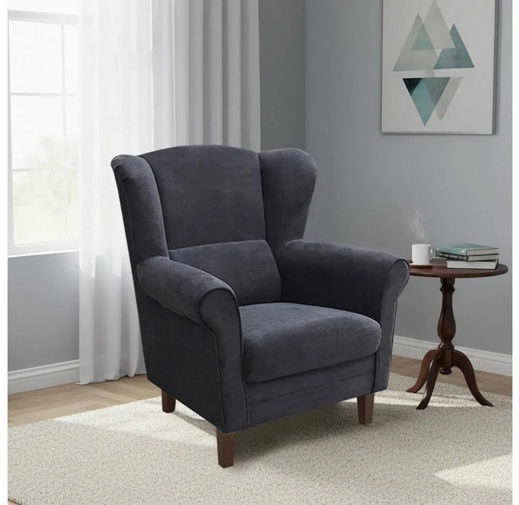 Ušiakové kreslo GALA antracit