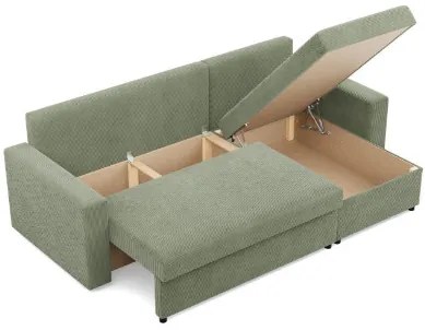 Rohová rozkladacia sedačka NEO Poso svetlozelená