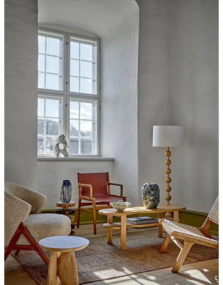 Stojacia lampa v prírodnej farbe s textilným tienidlom (výška 154,5 cm) Giacoma – Bloomingville