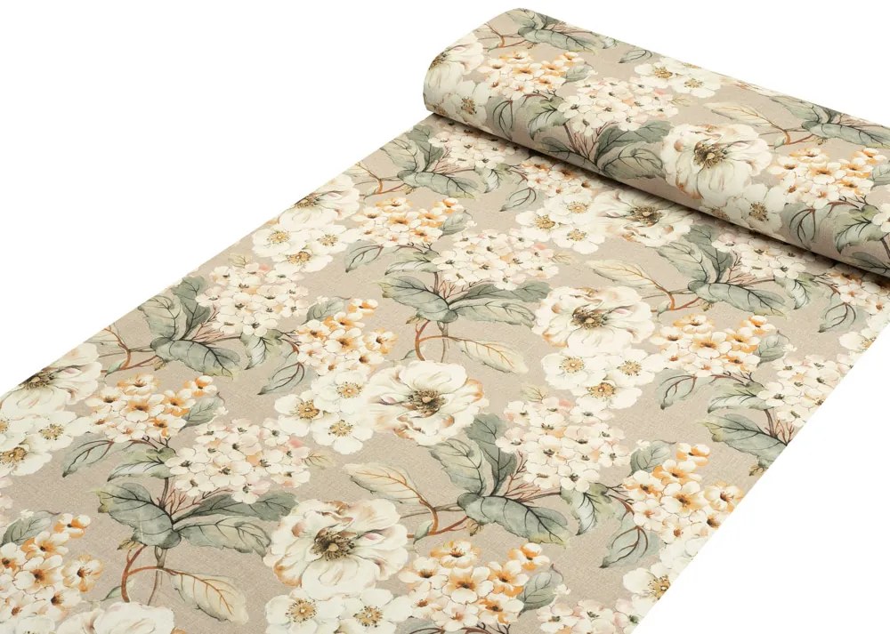 Biante Dekoračný štvorcový obrus PML-106 Maľované kvety na béžovom 60x60 cm