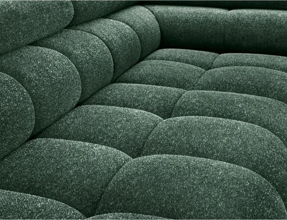 Zelená rozkladacia/s úložným priestorom rohová pohovka z textílie buklé (pravý roh/do L) Ferucce – ELTAP