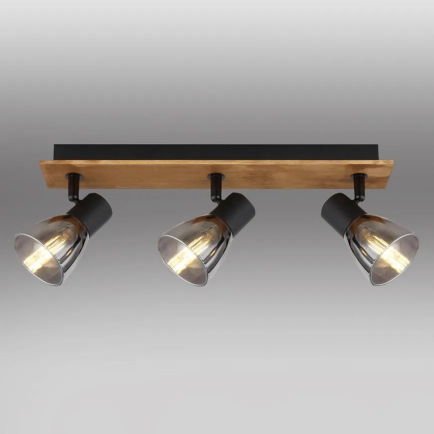 Stropné bodové svietidlo  54307-3W drevo   LS3