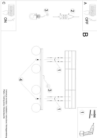 Sollux SL.1154 - Stropné svietidlo YOLI 4xG9/12W/230V čierna