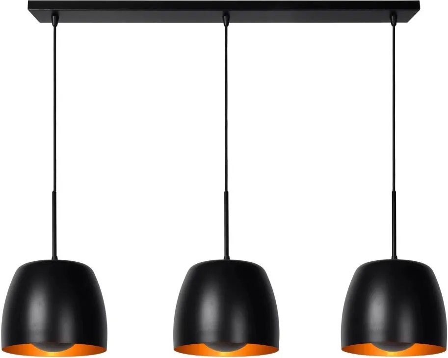 Lucide 30488/03/30 - Luster na lanku NOLAN 3xE27/40W/230V čierna