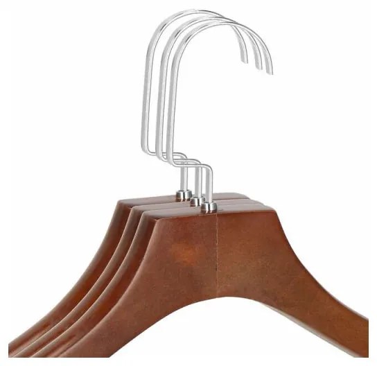 SPRINGOS Ramienka na šaty 38 cm, drevené, tmavo hnedé, súprava 3ks SPRINGOS LUXURY