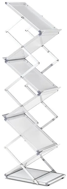 Skladací stojan na prospekty/časopisy, s kufríkom, 6x A4