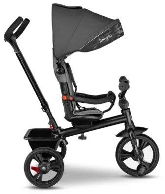 Lionelo - Detská trojkolka HAARI šedá/čierna