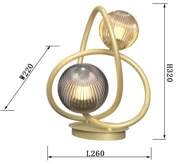 Wofi 8015-204 - LED Stolná lampa METZ 2xG9/3,5W/230V zlatá/šedá