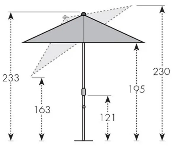 Doppler ACTIVE 210 x 140 cm - slnečník s automatickým naklápaním kľukou prírodná (slonovinová kost - kód farby 820), 100 % polyester