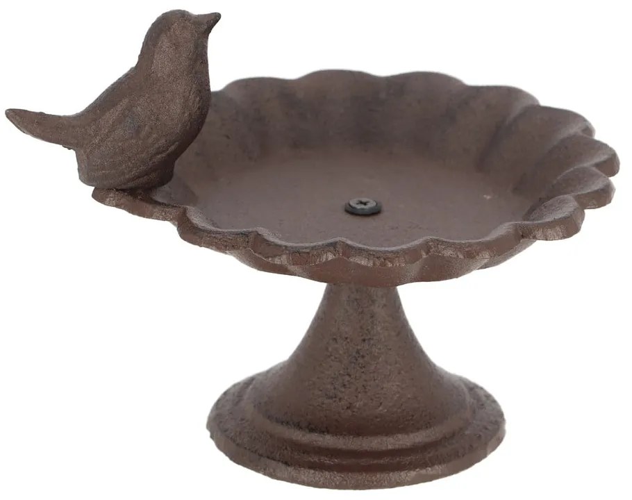 Mini liatinové kŕmidlo s vtáčikom na nízkej podnožke Esschert Design Birdy