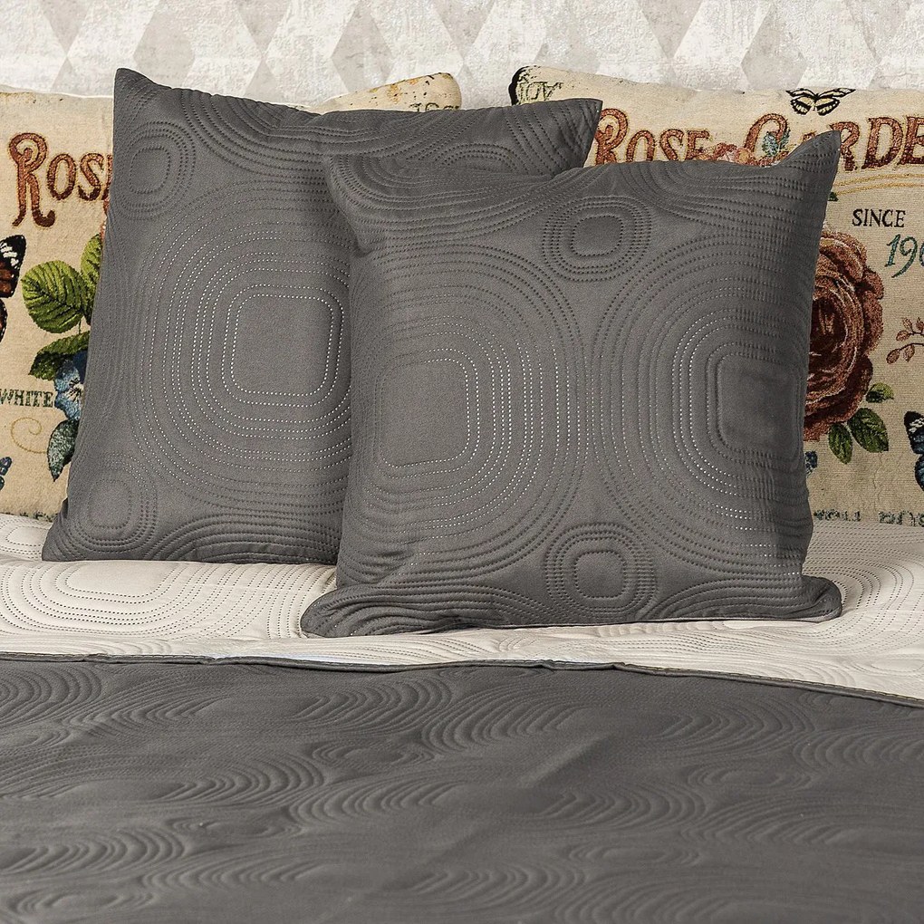 4Home Prehoz na posteľ Doubleface taupe/béžová, 220 x 240 cm, 2x 40 x 40 cm