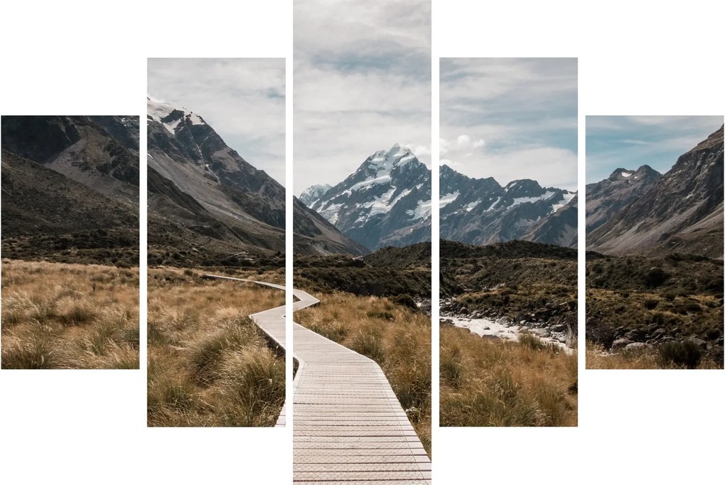 Obraz - Chodník v údolí hory Mt. Cook (150x105 cm)