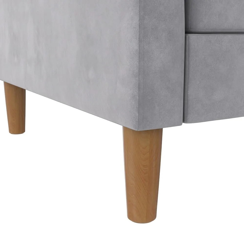 Svetlosivá zamatová rohová pohovka Lilly – Støraa