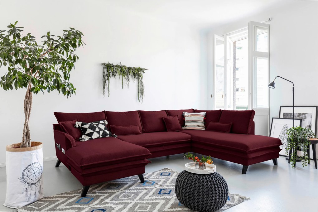 XXXLutz SEDACIA SÚPRAVA, textil, bordová P & B - Sedačky - 002330007216