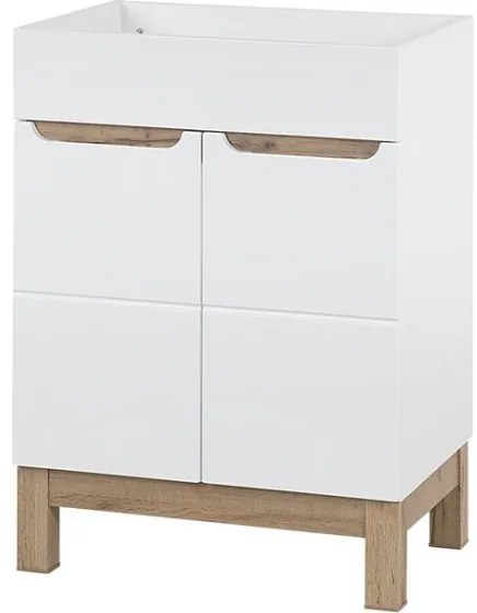 Kúpeľňová zostava Bali so zápustným umývadlom a skrinkami 60 cm biela/dub votan