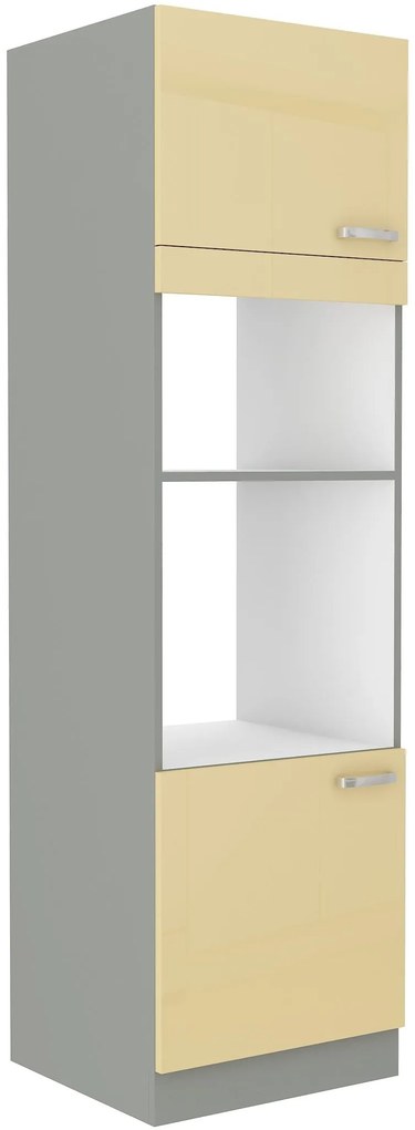 Potravinová kuchynská skrinka Kelyn 60 DPM-210 2F (korpus: lesk krémový + front: sivá). Vlastná spoľahlivá doprava až k Vám domov. 1134428