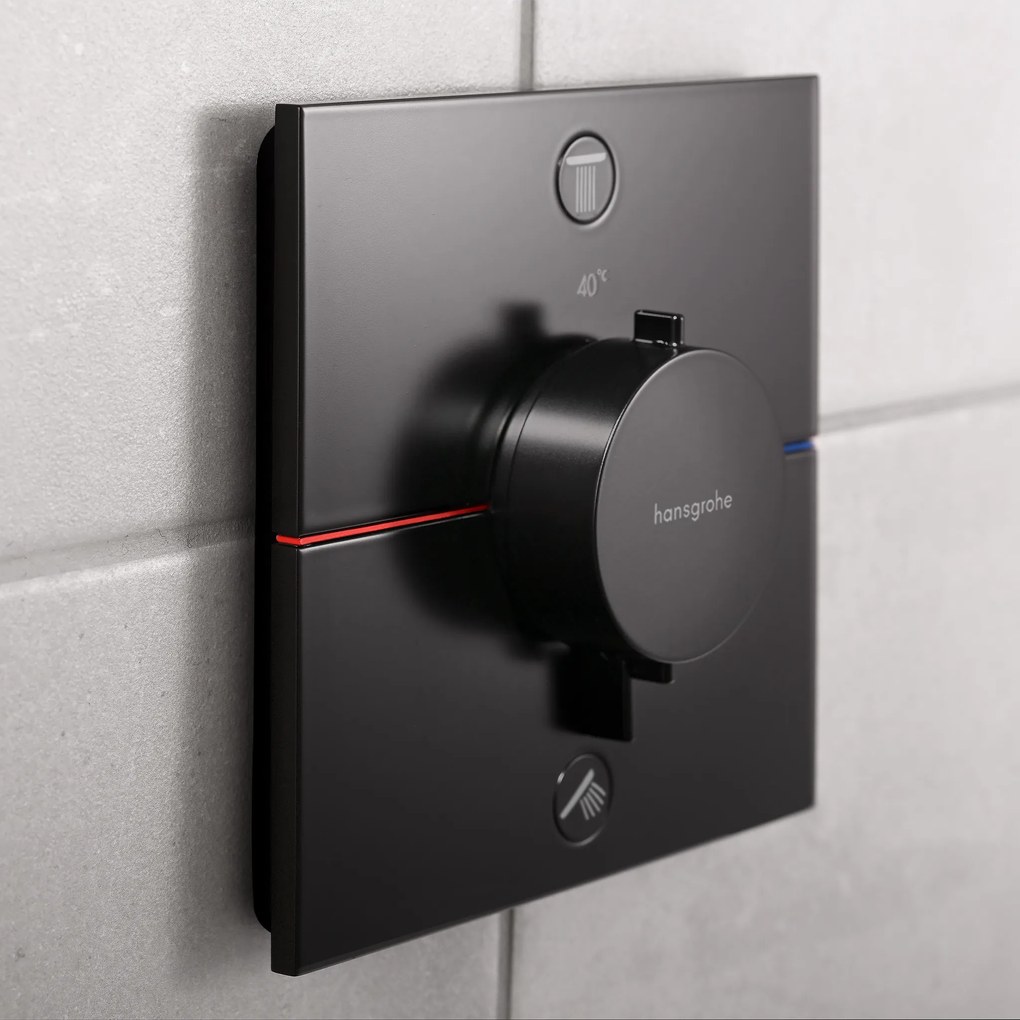 Hansgrohe ShowerSelect Comfort E, termostat pod omietku pre 2 spotrebiče, čierna matná, HAN-15572670