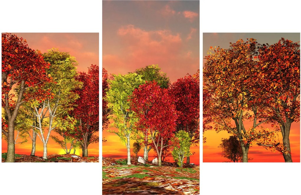 Obraz - Farebné stromy (90x60 cm)