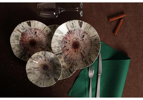 Jedálenská sada 24 ks pestrofarebná/porcelán