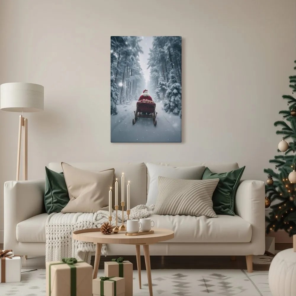 Vianočný obraz rozprávkový santa v lese