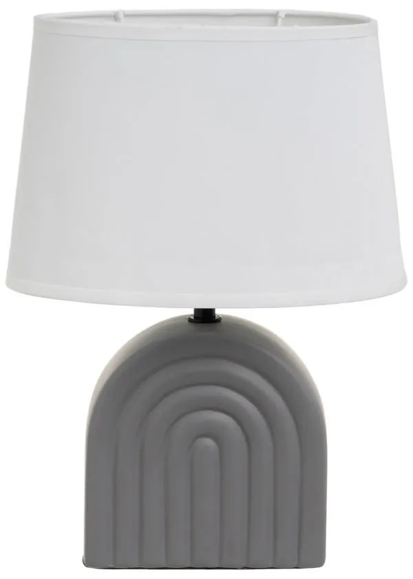 Bielo-sivá keramická stolová lampa s textilným tienidlom (výška 31 cm) – Casa Selección