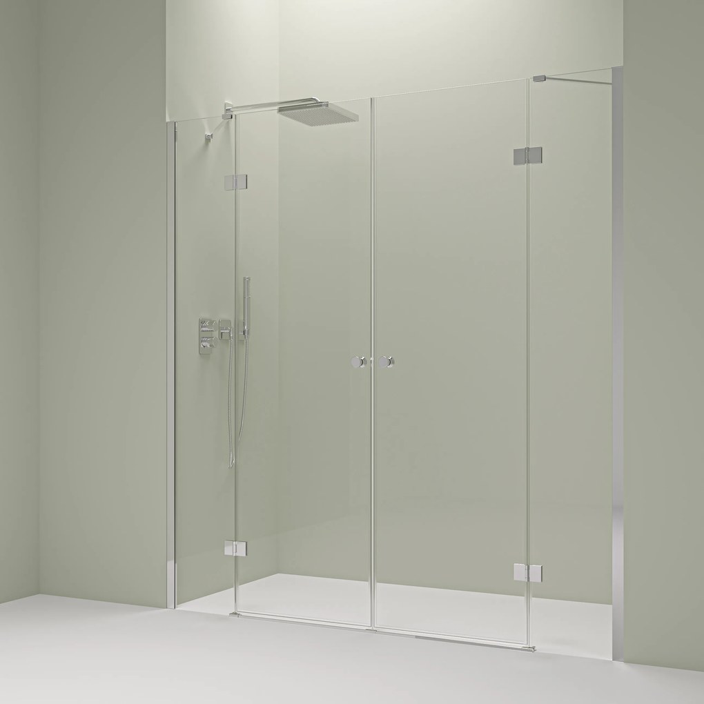 CERANO - Sprchové 2-krídlové dvere Marino Ľ/P - 6 mm - chróm, transparentné sklo - 120x120 cm, CER-CER-8050BD7549