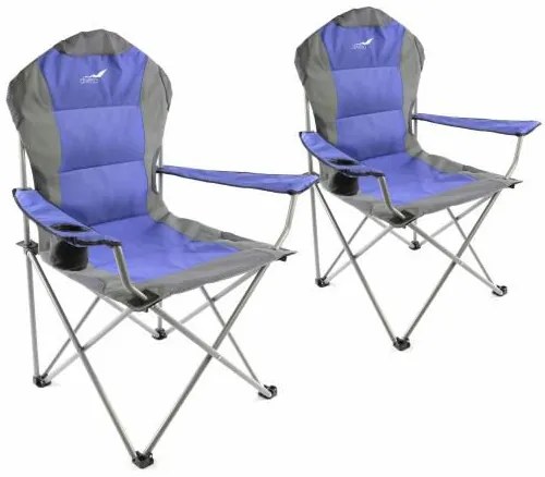 Divero Deluxe 35955 Set skladacia kempingová rybárska stolička 2 kusy - modro / sivá