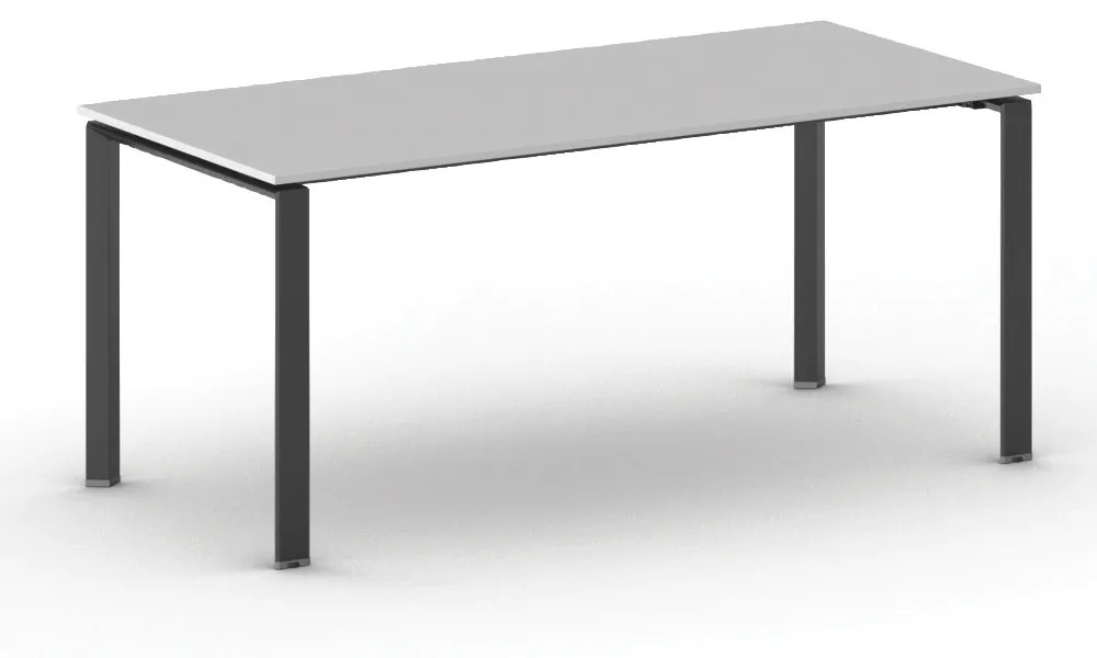 Rokovací stôl PRIMO INFINITY s čiernou podnožou 1800 x 900 x 750 mm, sivá