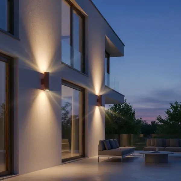 Ideal Lux - Vonkajšie nástenné svietidlo GUN 1xGU10/35W/230V 21 cm IP44 hnedé