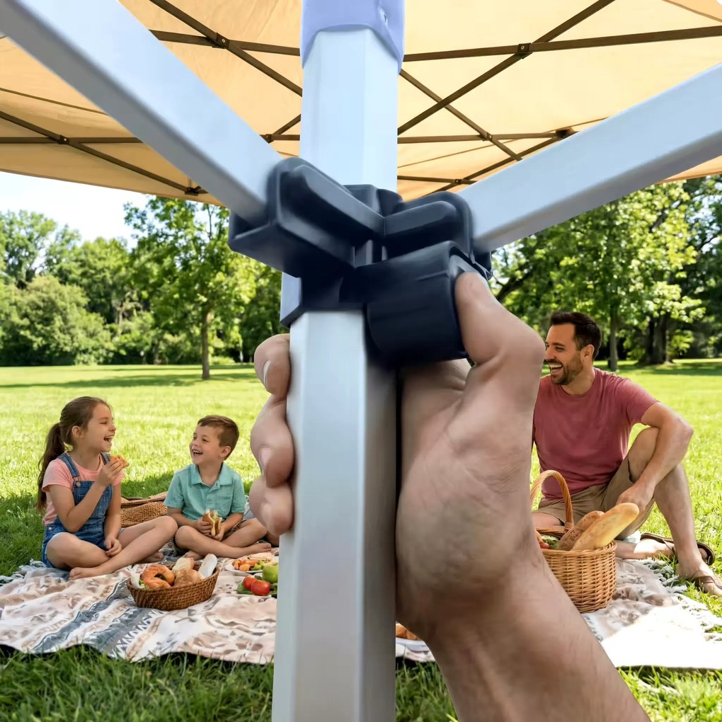 BRIMO Nožnicový stan 2×3 m hliníkový bez stien | Rýchla montáž a pevný ľahký rám - bez 3 stien - Červená 34