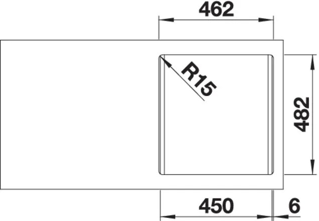 Nerezový drez Blanco DANA 45 nerez prírodný lesk