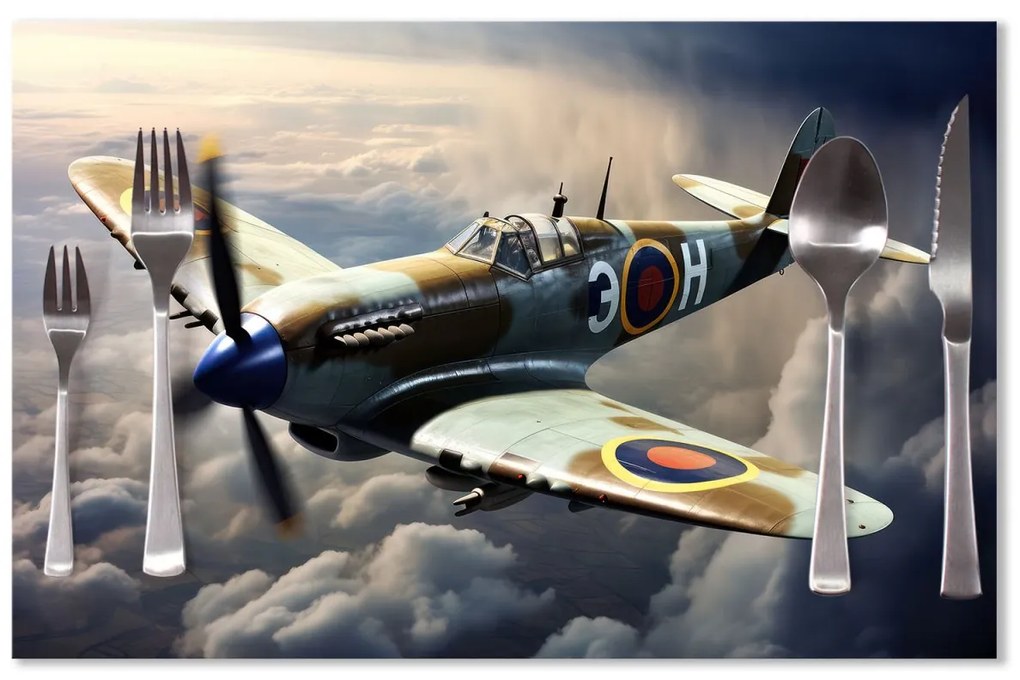 Sablio Prestieranie Stíhačka Spitfire: 40x30cm