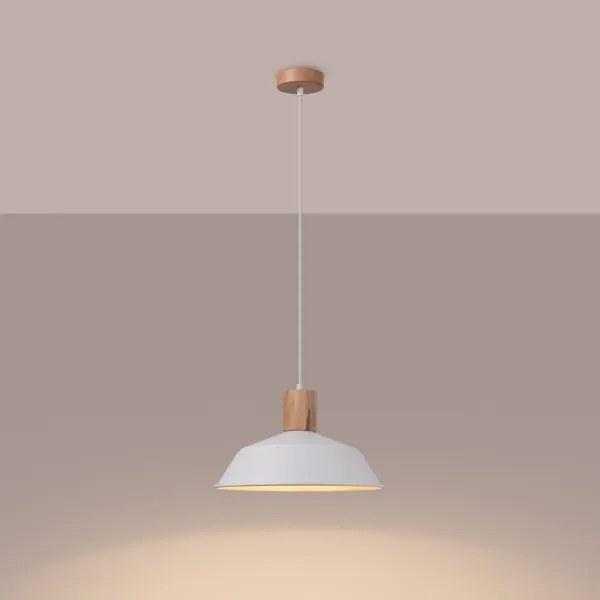 Sollux SL.1321 - Luster na lanku FANO 1xE27/15W/230V pr. 34 cm biela