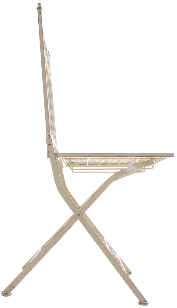Kovová skladacia stolička Asina (SET 2 ks) - Krémová antik