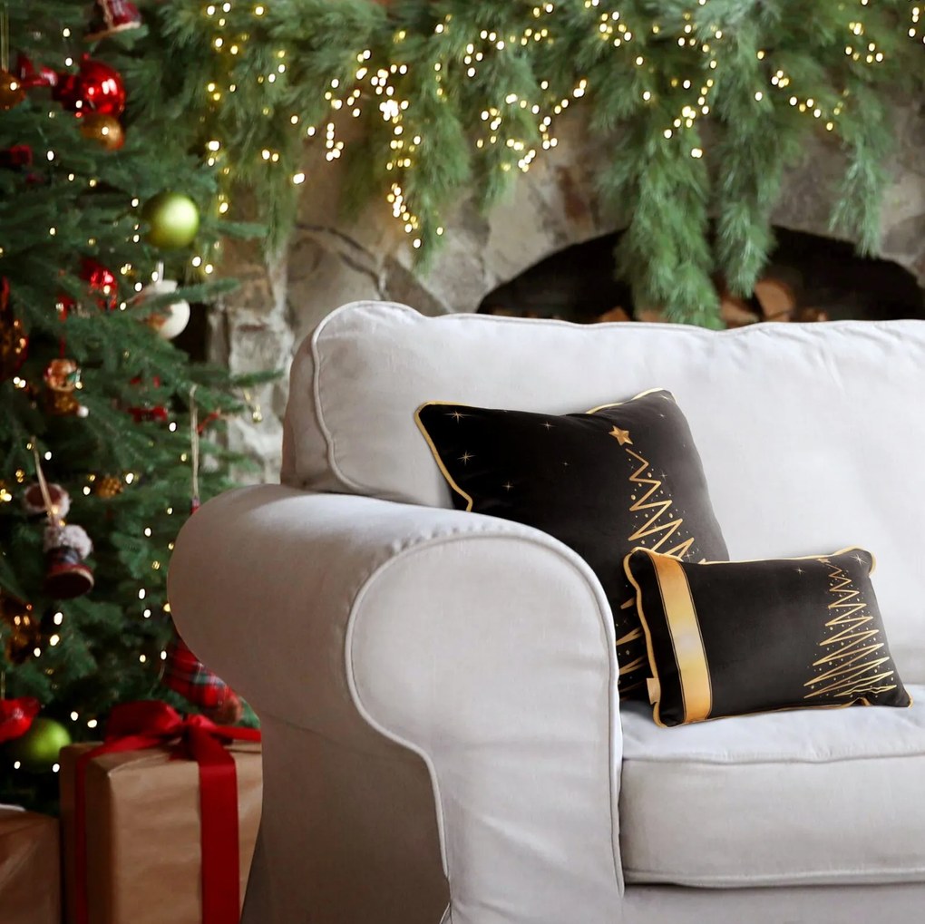 VIANOČNÁ DEKORAČNÁ OBLIEČKA NA VANKÚŠ EVE 1KS 45X45 CM VZOROVANÁ