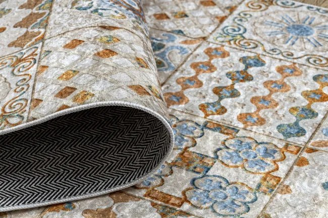 Protišmykový koberec / behúň ANDRE 53010 béžový / modrý