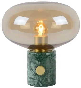 LUCIDE 03520/01/62 CHARLIZE stolová lampa E27/40W jantárové sklo/zelený mramor