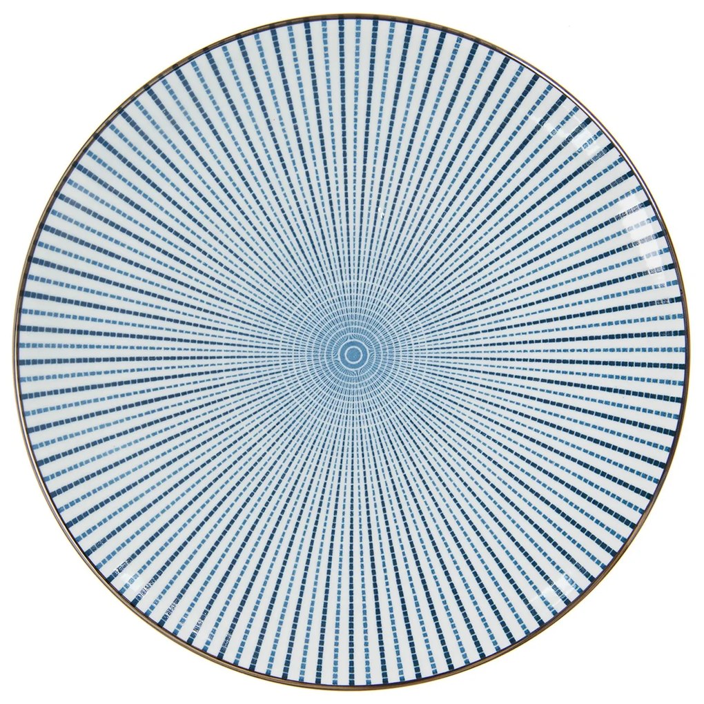 Jedálenský tanier s modrým zdobením BlueLine - Ø 26 cm