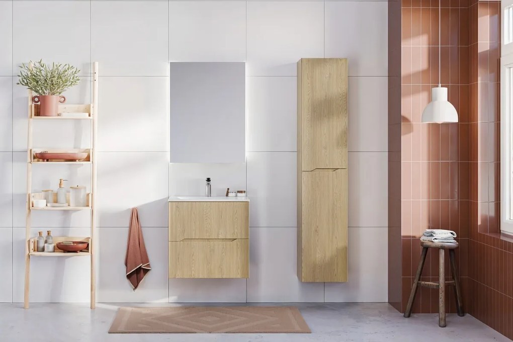 Závesná kúpeľňová skrinka Nordic 80-35-2D dub cremona