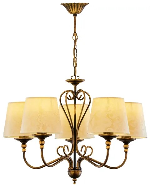 Jupiter 1751 - Luster na reťazi SOFIA 5xE27/60W/230V