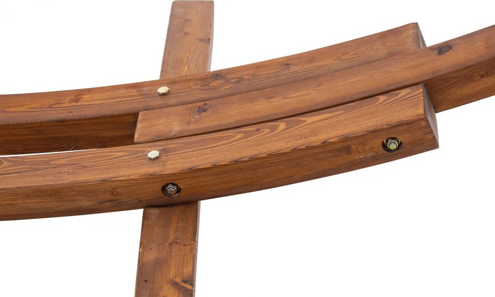 Hojdacia sieť Miramar 400 x 120 x 107 cm - drevený rám - Krémová