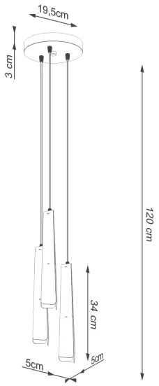 Sollux SL.1398 - Luster na lanku PRYSM 3xG9/8W/230V biela