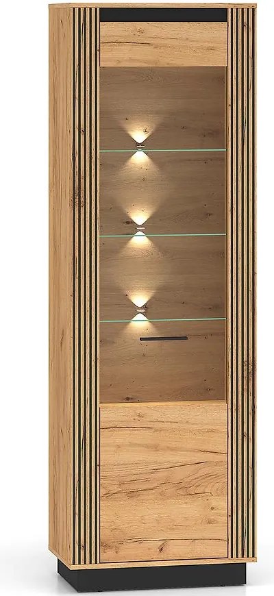 Vitrína Urso 04 Dub Craft zlatý/Čierna