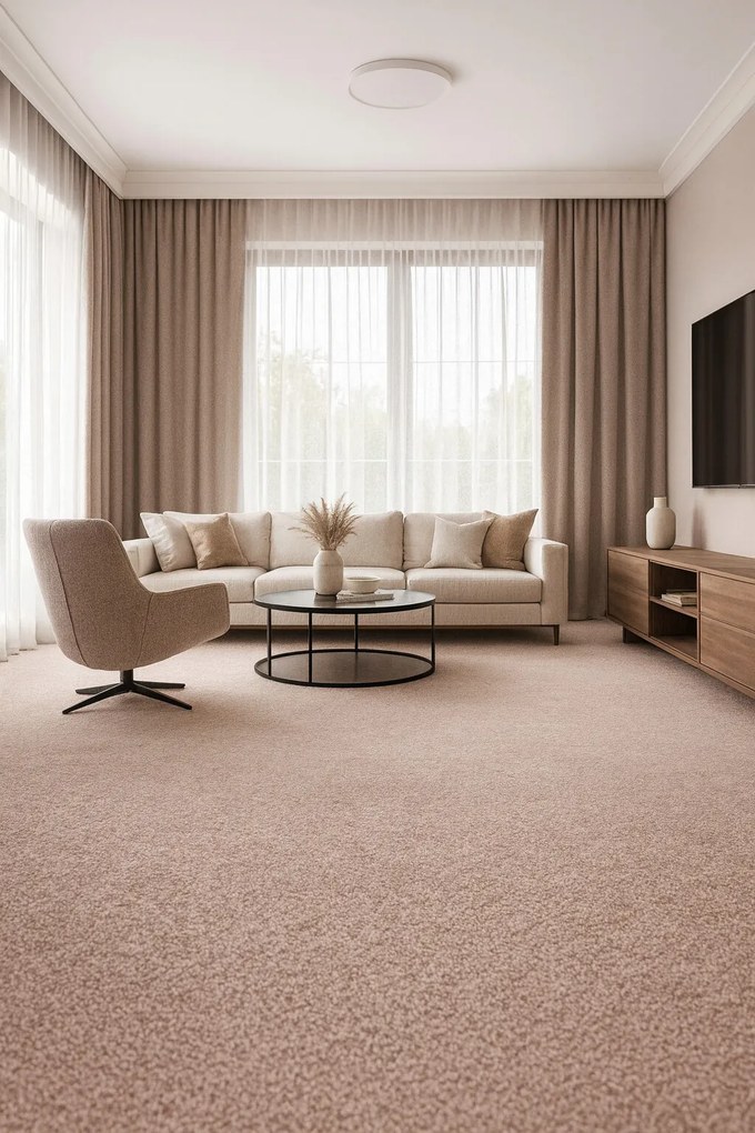 Associated Weavers 80x180 cm Koberec metráž Spinta 49, šíře, béžová, filc, obývacia izba