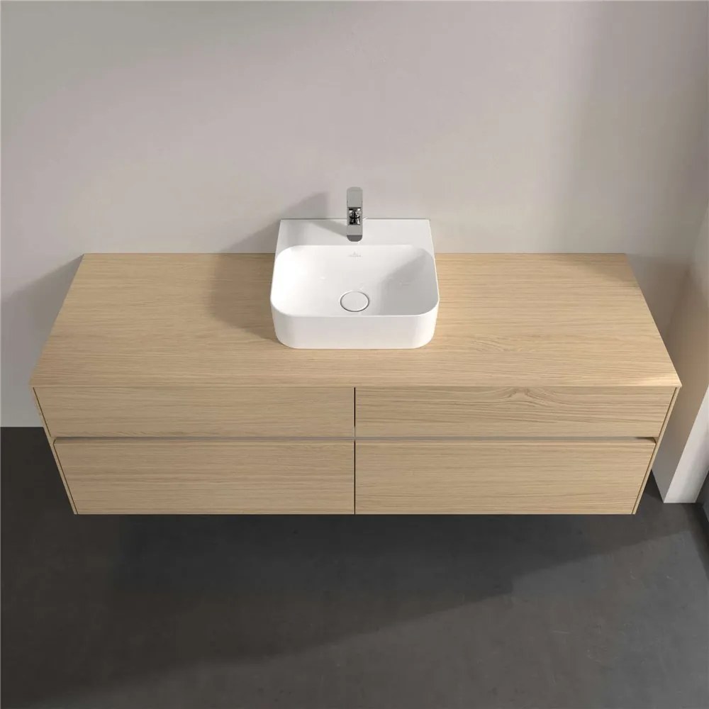 VILLEROY &amp; BOCH Collaro závesná skrinka pod umývadlo na dosku (umývadlo v strede), 4 zásuvky, 1600 x 500 x 548 mm, Nordic Oak, C10400VJ