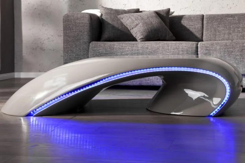 Konferenčný stolík SEVIGNE sivý - s LED osvetlením