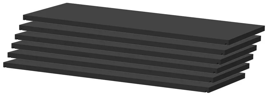 Čierne modulárne police 6 ks 82x2 cm Dakota – Tenzo