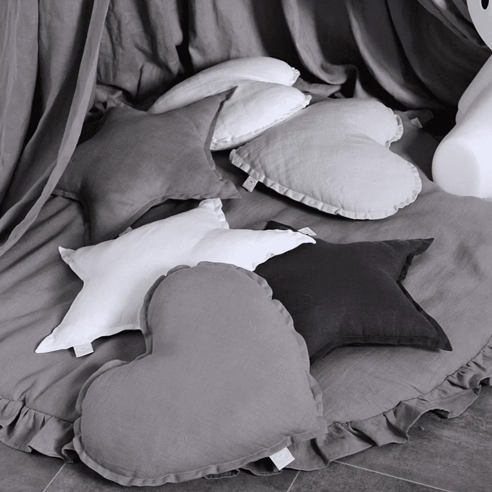 Ľanový vankúš hviezda biely 50 cm