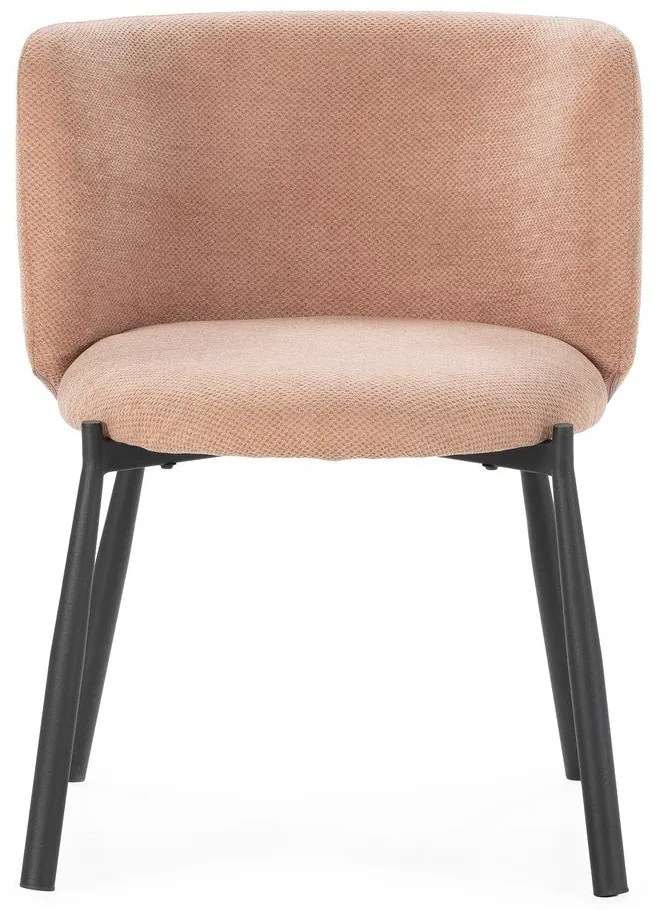 Broskyňové čalúnené jedálenské kreslá v súprave 2 ks Ginny – MOME